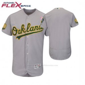 Camiseta Beisbol Hombre Oakland Athletics Gris 2018 Dia de la Madre Flex Base