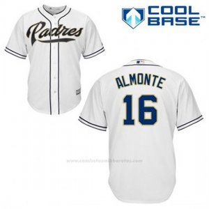 Camiseta Beisbol Hombre San Diego Padres Abraham Almonte 16 Blanco 1ª Cool Base