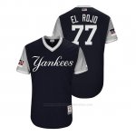 Camiseta Beisbol Hombre New York Yankees Clint Frazier 2018 Llws Players Weekend El Rojo Azul