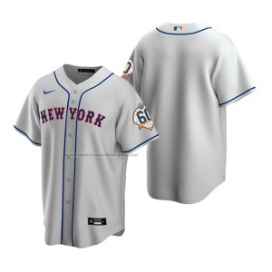 Camiseta Beisbol Hombre New York Mets Replica Gris