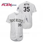 Camiseta Beisbol Hombre Colorado Rockies Chad Bettis 150th Aniversario Patch Flex Base Blanco