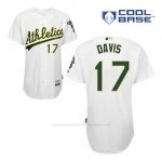 Camiseta Beisbol Hombre Oakland Athletics Ike Davis 17 Blanco 1ª Cool Base