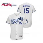 Camiseta Beisbol Hombre Kansas City Royals Whit Merrifield 150th Aniversario Patch Flex Base Blanco