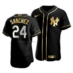 Camiseta Beisbol Hombre New York Yankees Gary Sanchez Golden Edition Autentico Negro