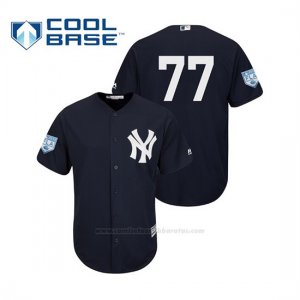 Camiseta Beisbol Hombre New York Yankees Clint Frazier Cool Base Entrenamiento de Primavera 2019 Azul