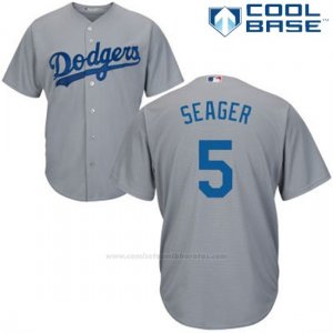 Camiseta Beisbol Hombre Los Angeles Dodgers Retro Corey Seager Gris Cool Base