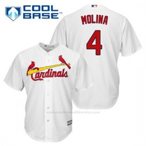 Camiseta Beisbol Hombre St. Louis Cardinals Yadier Molina 4 Blanco 1ª Cool Base