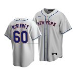 Camiseta Beisbol Hombre New York Mets Billy Mckinney Replica Road Gris