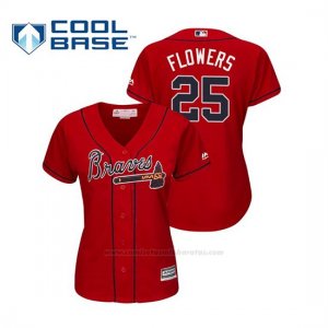 Camiseta Beisbol Mujer Atlanta Braves Tyler Flowers Cool Base Majestic Alternato 2019 Rojo