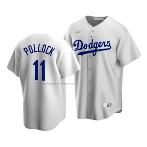 Camiseta Beisbol Hombre Los Angeles Dodgers White A.j. Pollock Cooperstown Collection Primera Blanco