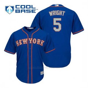 Camiseta Beisbol Hombre New York Mets David Wright 5 Azul Alterno Cool Base