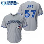 Camiseta Beisbol Hombre Toronto Blue Jays Mark Lowe 57 Gris Cool Base