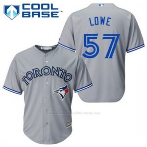 Camiseta Beisbol Hombre Toronto Blue Jays Mark Lowe 57 Gris Cool Base