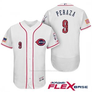 Camiseta Beisbol Hombre Cincinnati Reds 2017 Estrellas Y Rayas 9 Jose Peraza Blanco Flex Base