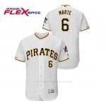 Camiseta Beisbol Hombre Pittsburgh Pirates Starling Marte 150th Aniversario Patch Flex Base Blanco