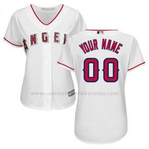 Camiseta Mujer Los Angeles Angels Personalizada Blanco