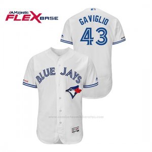 Camiseta Beisbol Hombre Toronto Blue Jays Sam Gaviglio 150th Aniversario Patch Autentico Flex Base Blanco