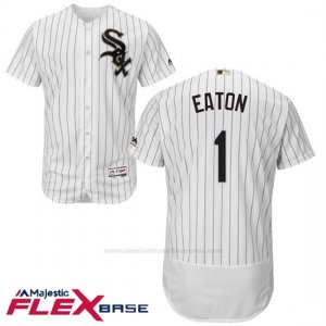 Camiseta Beisbol Hombre Chicago White Sox 1 Adam Eaton Blanco Autentico Coleccion Flex Base