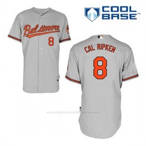 Camiseta Beisbol Hombre Baltimore Orioles 8 Cal Ripken Gris Cool Base