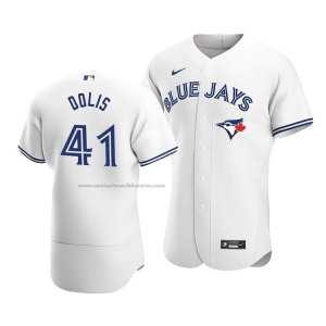 Camiseta Beisbol Hombre Toronto Blue Jays Rafael Dolis Autentico Primera Blanco