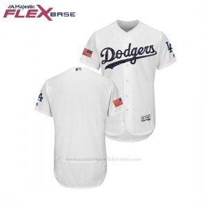 Camiseta Beisbol Hombre Los Angeles Dodgers 2018 Stars & Stripes Flex Base Blanco