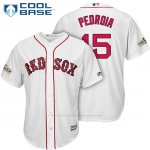 Camiseta Beisbol Hombre Boston Red Sox 2017 Postemporada 15 Dustin Pedroia Blanco Cool Base