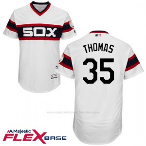 Camiseta Beisbol Hombre Chicago White Sox 35 Frank Thomas Autentico Coleccion Blanco Flex Base