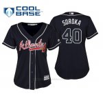 Camiseta Beisbol Mujer Atlanta Braves Mike Soroka Cool Base Majestic Alternato 2019 Azul