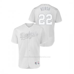 Camiseta Beisbol Hombre Los Angeles Dodgers Clayton Kershaw 2019 Players Weekend Autentico Blanco