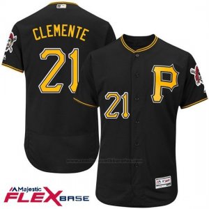 Camiseta Beisbol Hombre Pittsburgh Pirates Roberto Clemente Negro Flex Base