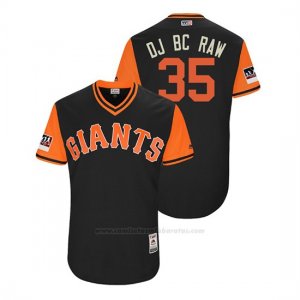 Camiseta Beisbol Hombre San Francisco Giants Brandon Crawford 2018 Llws Players Weekend Dj Bc Raw Negro