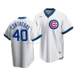 Camiseta Beisbol Hombre Chicago Cubs Willson Contreras Cooperstown Collection Primera Blanco