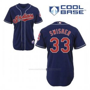 Camiseta Beisbol Hombre Cleveland Indians Nick Swisher 33 Azul Alterno Cool Base