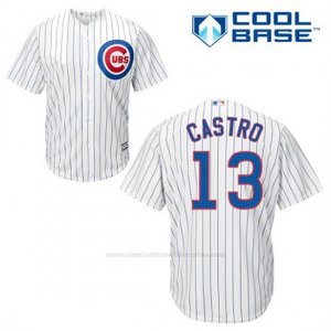 Camiseta Beisbol Hombre Chicago Cubs 13 Starlin Castro Blanco 1ª Cool Base