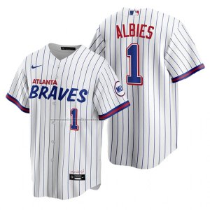 Camiseta Beisbol Hombre Atlanta Braves Ozzie Albies Replica 2021 City Connect Blanco