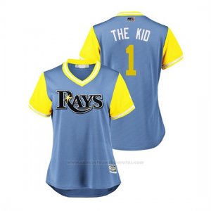 Camiseta Beisbol Mujer Tampa Bay Rays Willy Adames 2018 Llws Players Weekend The Kid Light Toronto Blue Jays