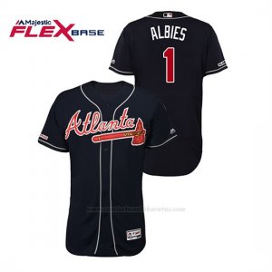 Camiseta Beisbol Hombre Atlanta Braves Ozzie Albies 150th Aniversario Patch Autentico Flex Base Azul