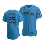 Camiseta Beisbol Hombre Seattle Mariners Dylan Moore Autentico Alterno Azul