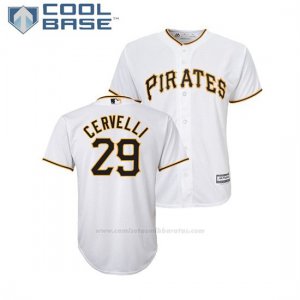 Camiseta Beisbol Nino Pittsburgh Pirates Francisco Cervelli Cool Base 1ª Blanco