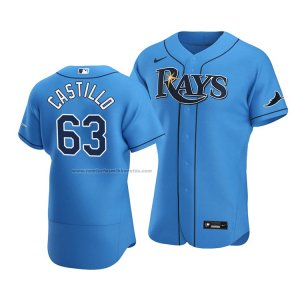 Camiseta Beisbol Hombre Tampa Bay Rays Diego Castillo Alterno Autentico 2020 Azul