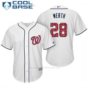 Camiseta Beisbol Hombre Washington Nationals 2017 Estrellas y Rayas Jayson Werth Blanco Cool Base