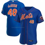 Camiseta Beisbol Hombre New York Mets Jacob deGrom Alterno Autentico Azul