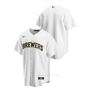 Camiseta Beisbol Hombre Milwaukee Brewers Replica Alterno Blanco
