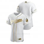 Camiseta Beisbol Hombre Cleveland Indians Golden Edition Autentico Blanco
