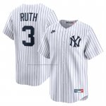 Camiseta Beisbol Hombre New York Yankees Babe Ruth Throwback Cooperstown Collection Limited Blanco