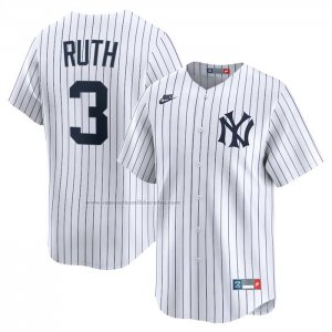 Camiseta Beisbol Hombre New York Yankees Babe Ruth Throwback Cooperstown Collection Limited Blanco