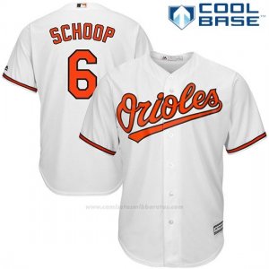 Camiseta Beisbol Hombre Baltimore Orioles 6 Jonathan Schoop Blanco Cool Base