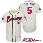 Camiseta Beisbol Hombre Atlanta Braves 5 Frojodie Freeman Braves Crema 2017 All Star Flex Base