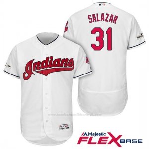 Camiseta Beisbol Hombre Cleveland Indians 2017 Postemporada Danny Salazar Blanco Flex Base