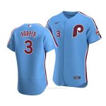 Camiseta Beisbol Hombre Philadelphia Phillies Bryce Harper Autentico Alterno 2020 Azul